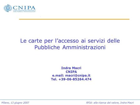 Le carte per l’accesso ai servizi delle Pubbliche Amministrazioni