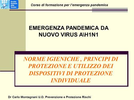 Corso di formazione per l’emergenza pandemica