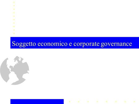 Soggetto economico e corporate governance