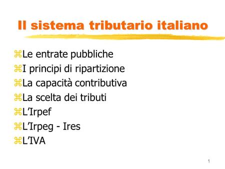 Il sistema tributario italiano