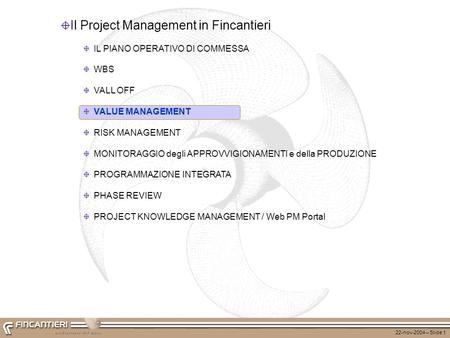 Il Project Management in Fincantieri