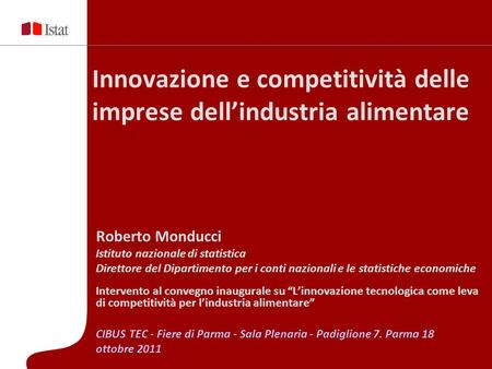 Innovazione e competitività delle imprese dell’industria alimentare