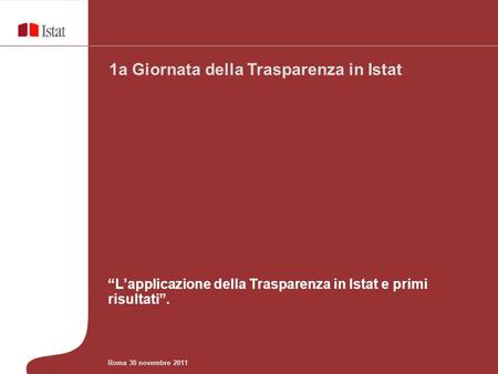 1a Giornata della Trasparenza in Istat