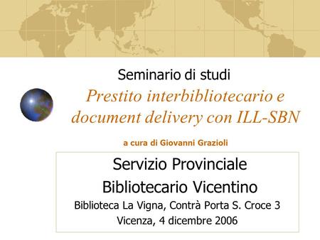 Prestito interbibliotecario e document delivery con ILL-SBN