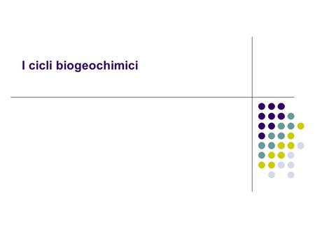 I cicli biogeochimici.