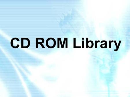 CD ROM Library. Descrizione generale del sistema La soluzione di CD ROM Library sviluppata permette la condivisione di rete di CD ROM (qualunque numero)