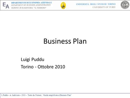 Luigi Puddu Torino - Ottobre 2010