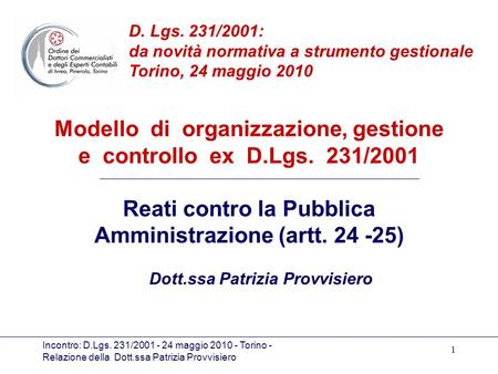 Modello di organizzazione, gestione e controllo ex D.Lgs. 231/2001