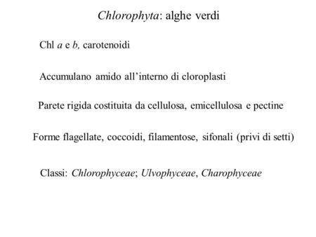 Chlorophyta: alghe verdi