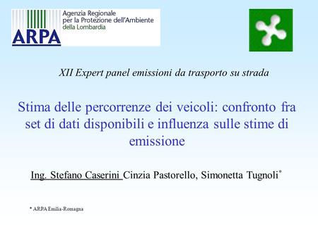 XII Expert panel emissioni da trasporto su strada