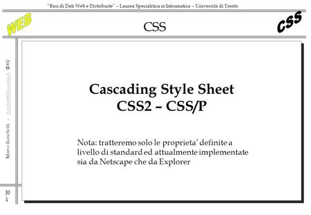 Cascading Style Sheet CSS2 – CSS/P