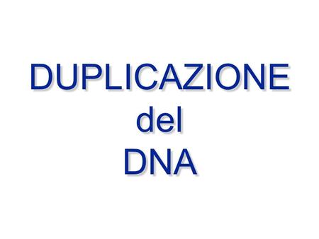 DUPLICAZIONE del DNA.