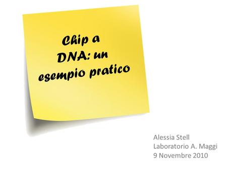 Chip a DNA: un esempio pratico