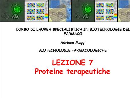 LEZIONE 7 Proteine terapeutiche