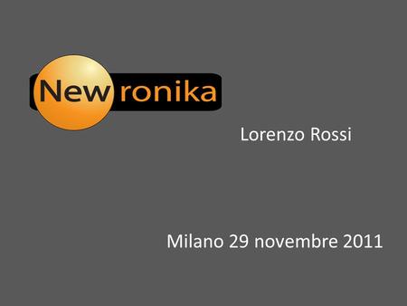   Lorenzo Rossi Milano 29 novembre 2011.