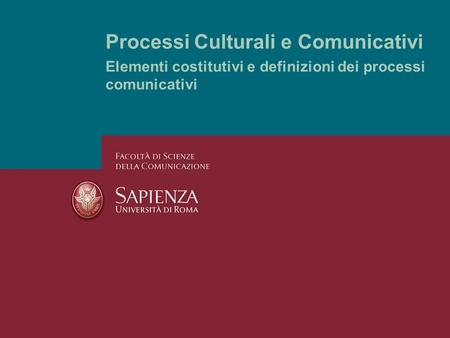 Processi Culturali e Comunicativi