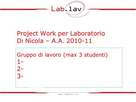 Project Work per Laboratorio Di Nicola – A. A