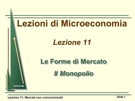 Lezioni di Microeconomia Lezione 11