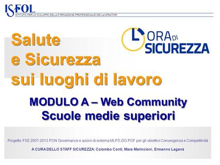 MODULO A – Web Community Scuole medie superiori