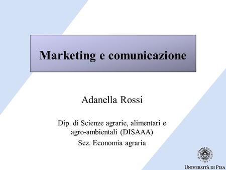 Marketing e comunicazione