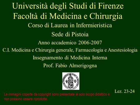 Università degli Studi di Firenze Facoltà di Medicina e Chirurgia