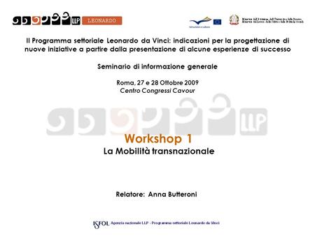Workshop 1 La Mobilità transnazionale