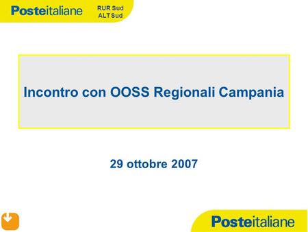 Incontro con OOSS Regionali Campania
