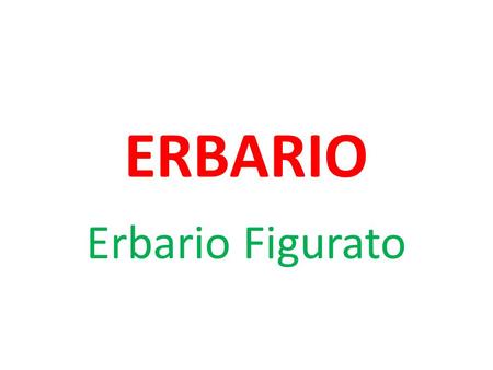 ERBARIO Erbario Figurato.