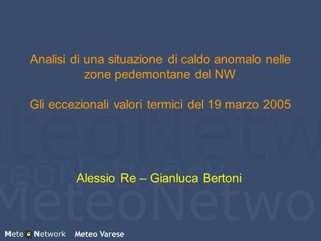 Alessio Re – Gianluca Bertoni