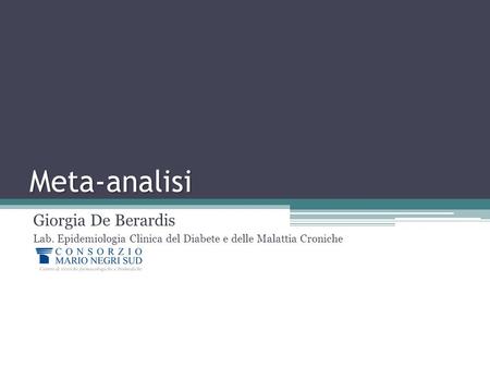 Meta-analisi Giorgia De Berardis