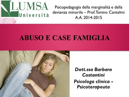 Dott.ssa Barbara Costantini Psicologa clinica - Psicoterapeuta
