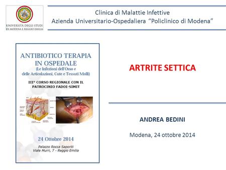 ARTRITE SETTICA Clinica di Malattie Infettive