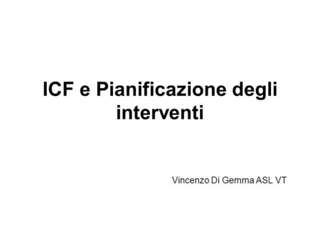 ICF e Pianificazione degli interventi