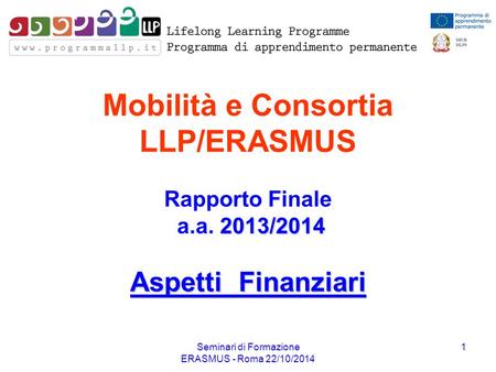 Seminari di Formazione ERASMUS - Roma 22/10/2014