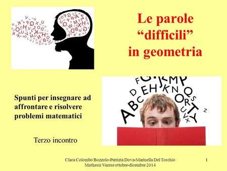 Le parole “difficili” in geometria