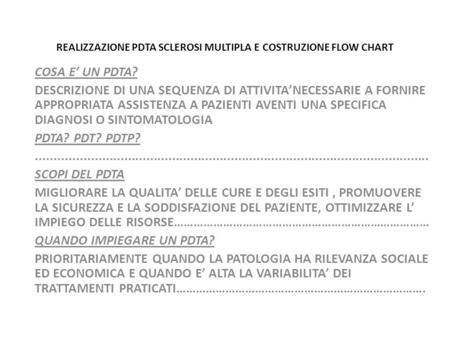 REALIZZAZIONE PDTA SCLEROSI MULTIPLA E COSTRUZIONE FLOW CHART