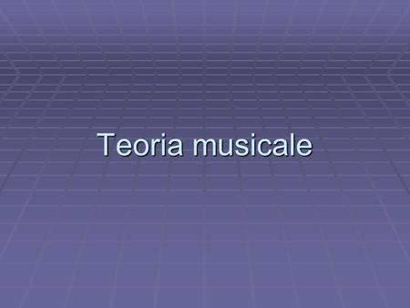 Teoria musicale.