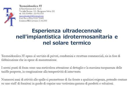 Termoidraulica 3T di Tinti Giacomo & C. S.n.C.