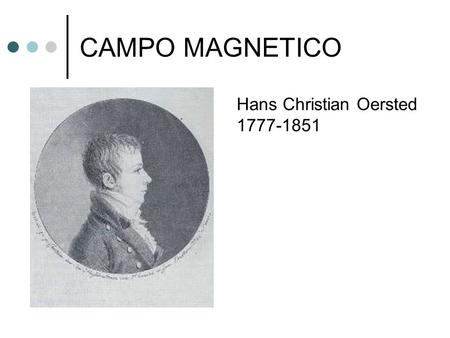 CAMPO MAGNETICO Hans Christian Oersted 1777-1851.