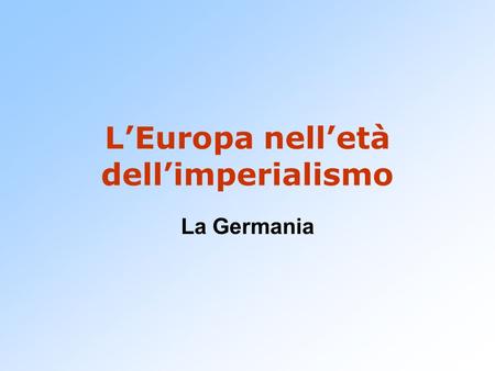 L’Europa nell’età dell’imperialismo