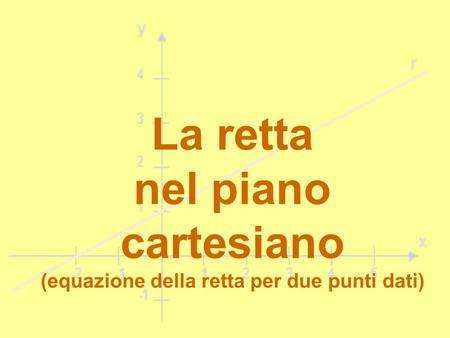 COME DETERMINARE L’EQUAZIONE DI UNA RETTA  DATI DUE PUNTI AD ESSA APPARTENENTI