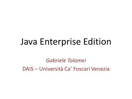 Java Enterprise Edition