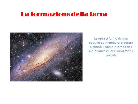 La formazione della terra