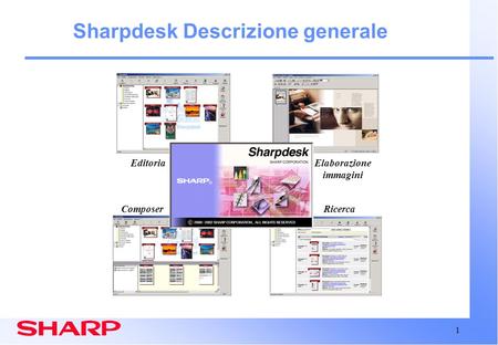 1 Sharpdesk Descrizione generale Editoria ComposerRicerca Elaborazione immagini.