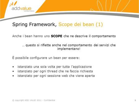 Spring Framework, Scope dei bean (1)