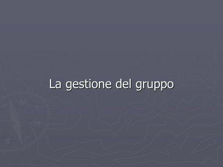 La gestione del gruppo.