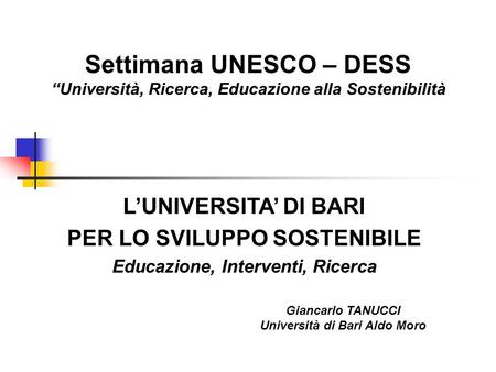 Settimana UNESCO – DESS
