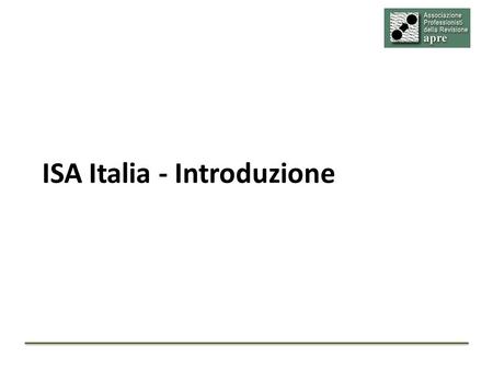 ISA Italia - Introduzione