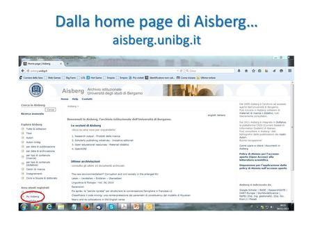 Dalla home page di Aisberg… aisberg.unibg.it
