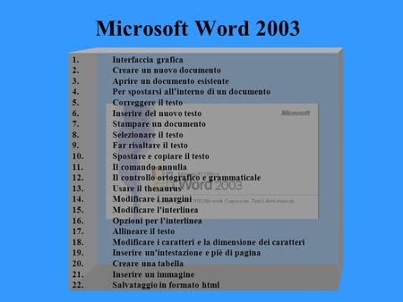 Microsoft Word Interfaccia grafica